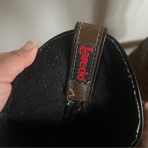 Laredo Women’s Brown Leather Pointed Toe Western Cowgirl Boots Metal Toe Trim 9M - Picture 8 of 15